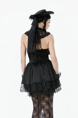 dark lolita ribbon hat