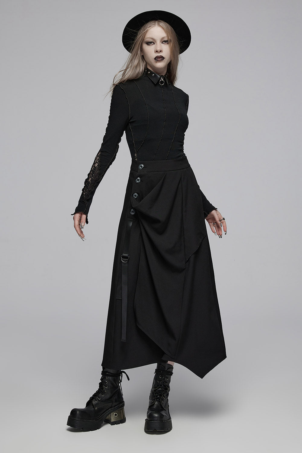 vintage long black maxi skirt
