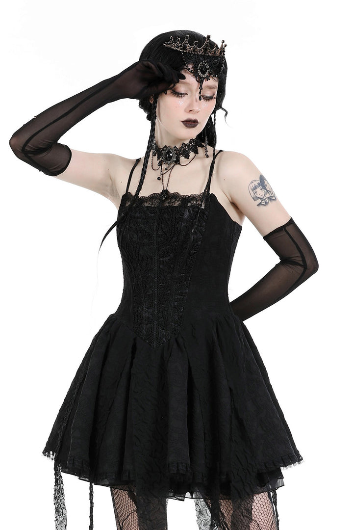 womens short black mini goth dress