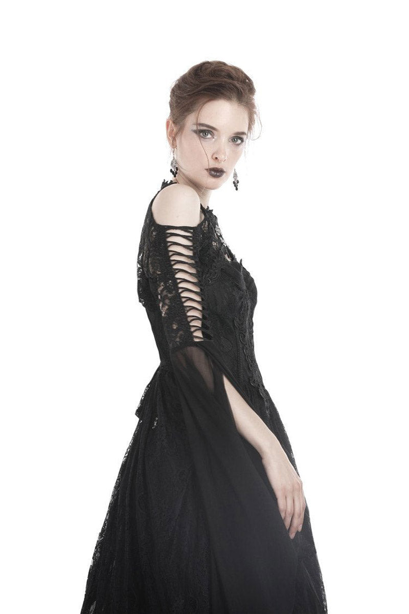 lace-up cold shoulder gothic bolero