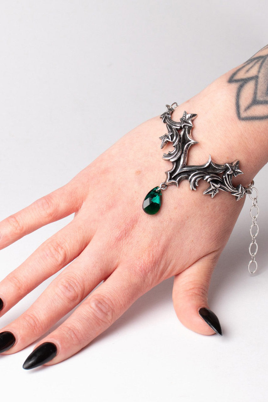 gothic ivy lead ren faire bracelet cuff 