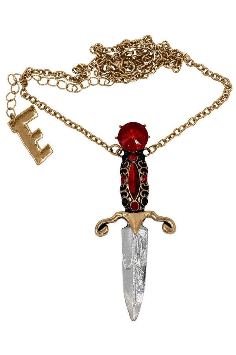 Elvira Dagger Necklace [RED]