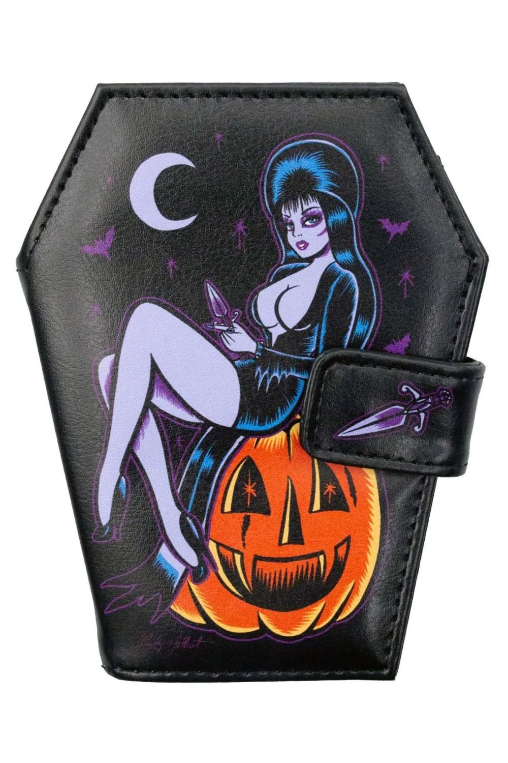 Elvira Coffin Wallet Pumpkin Pin - up - bags & wallets - VampireFreaks - Kreepsville