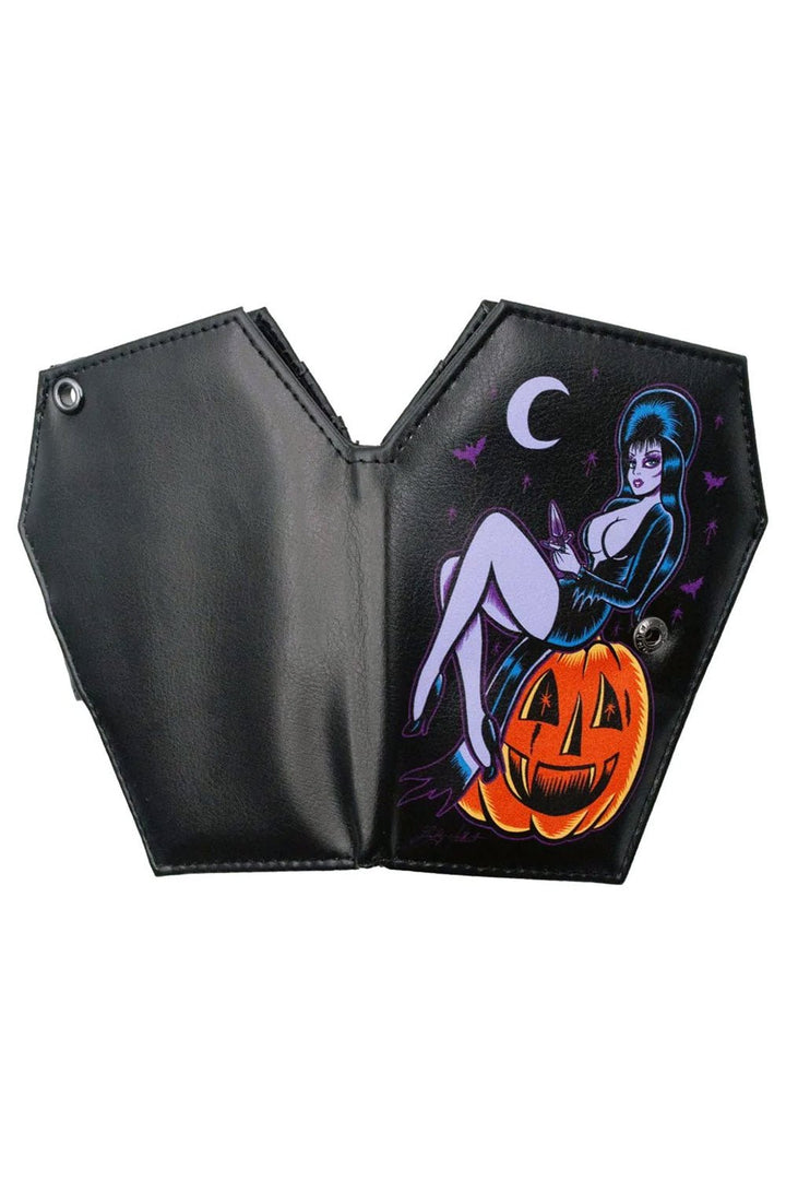 Elvira Coffin Wallet Pumpkin Pin - up - bags & wallets - VampireFreaks - Kreepsville