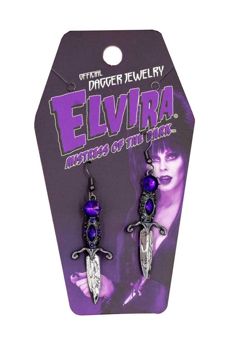 Elvira Dagger Earrings [PURPLE] - jewelry - VampireFreaks - Kreepsville