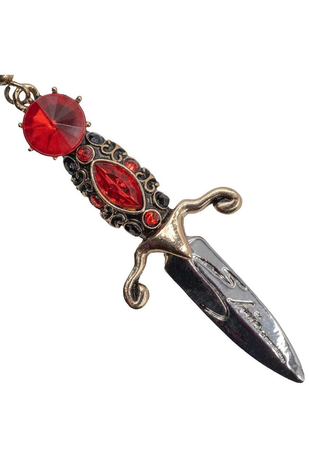 Elvira Dagger Earrings [RED] - jewelry - VampireFreaks - Kreepsville