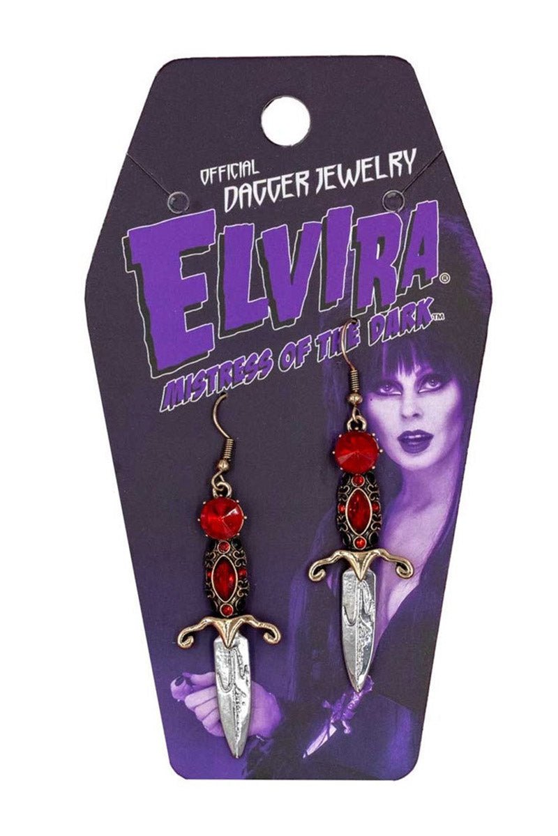 Elvira Dagger Earrings [RED] - jewelry - VampireFreaks - Kreepsville