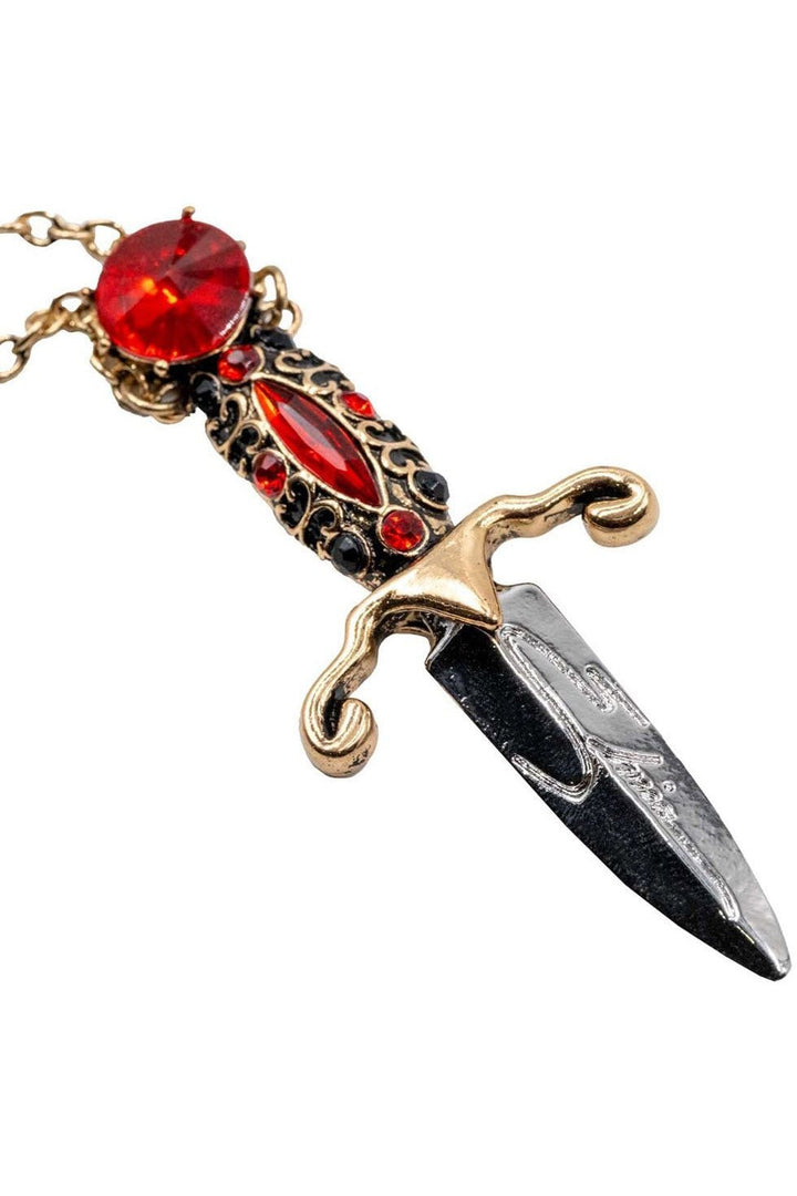 Elvira Dagger Necklace [RED] - jewelry - VampireFreaks - Kreepsville