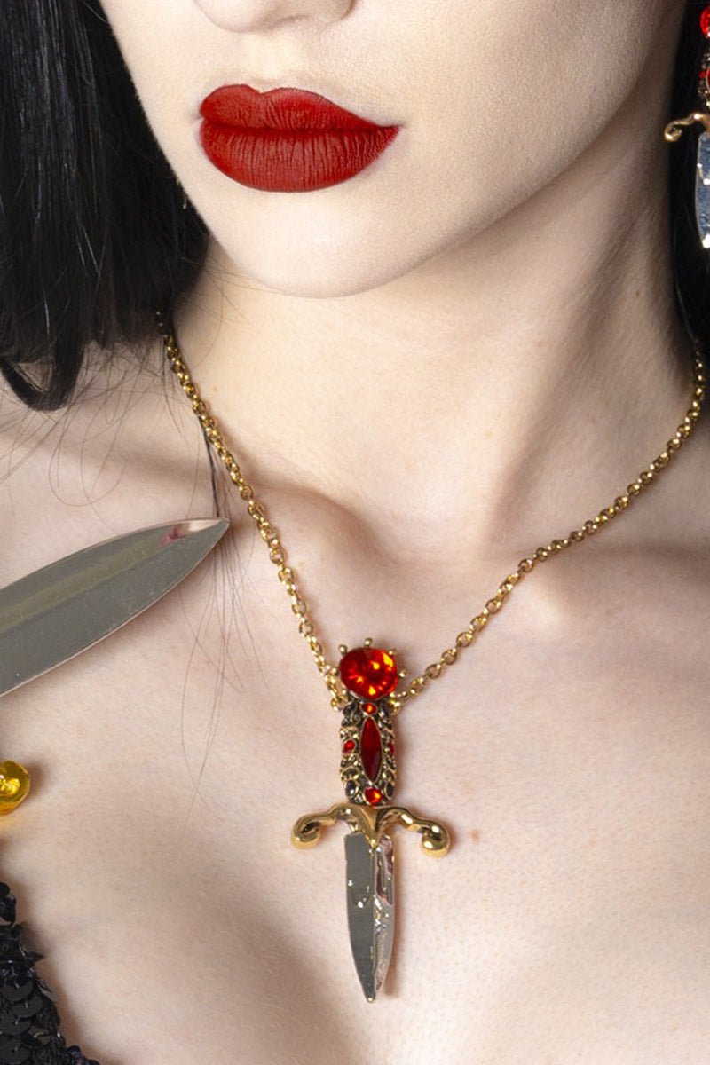 Elvira Dagger Necklace [RED]