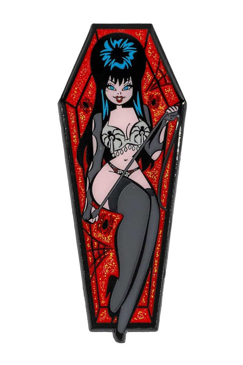 rockabilly elvira enamel pin