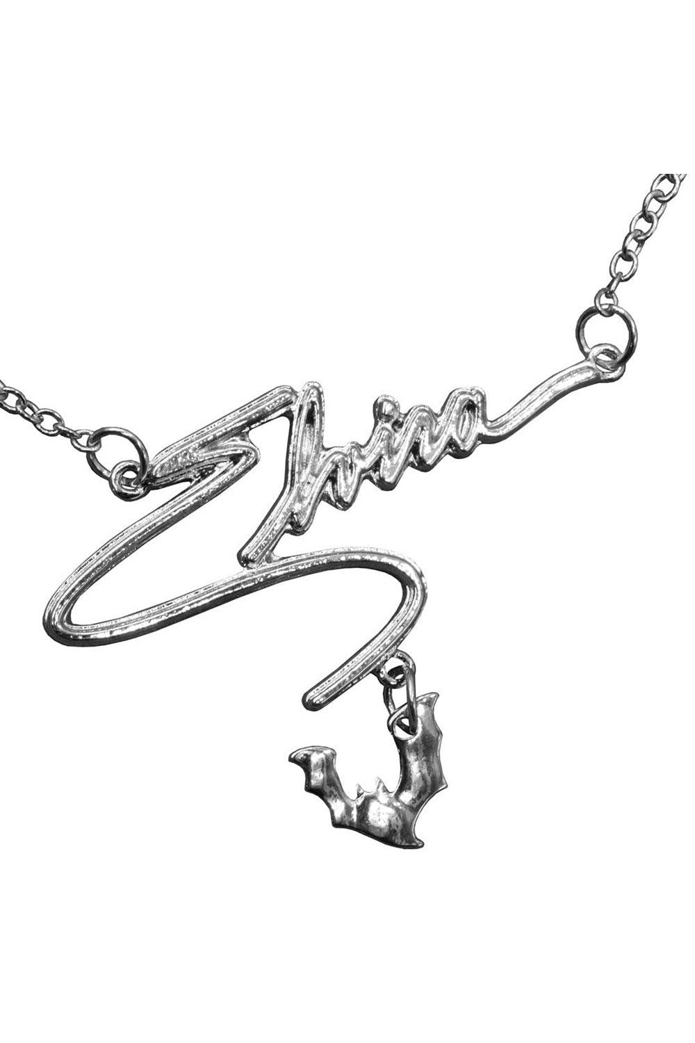 Elvira Bat Name Text Necklace