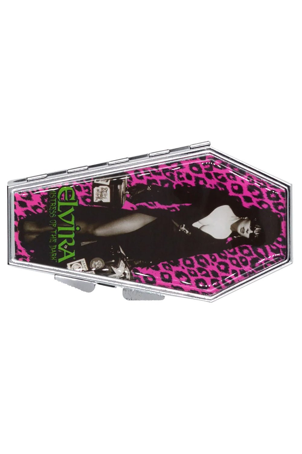 Elvira Leopard Luggage Coffin Compact - cosmetics - VampireFreaks - Kreepsville