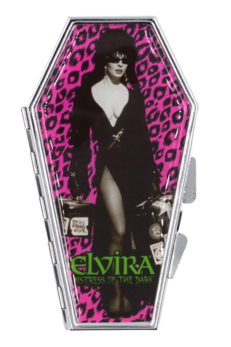 Elvira Leopard Luggage Coffin Compact - cosmetics - VampireFreaks - Kreepsville