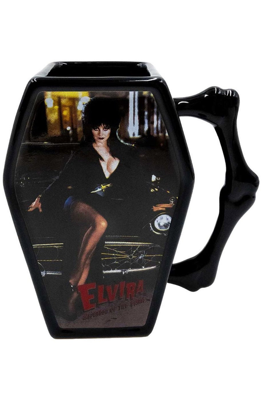 Elvira Macabre Mobile Coffin Mug