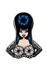 elvira enamel pin