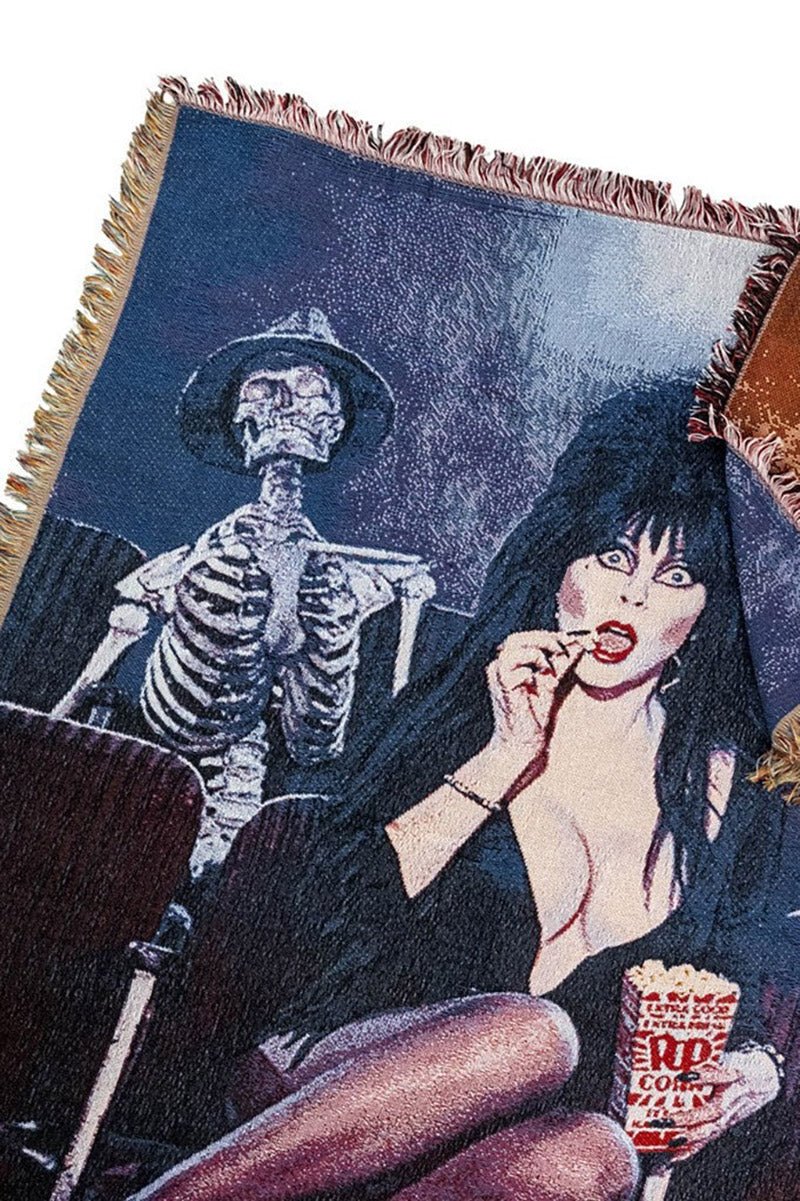 Elvira Popcorn Tapestry Throw Blanket