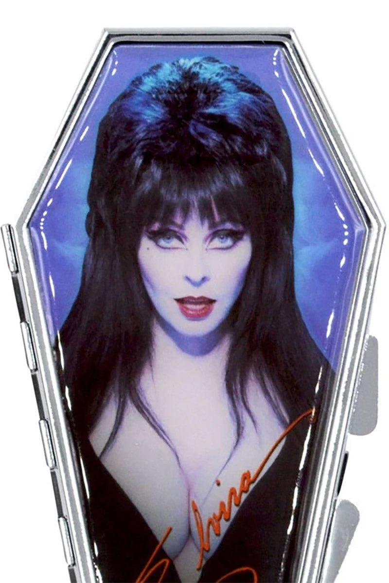 Elvira Portrait Blue Coffin Compact Mirror - cosmetics - VampireFreaks - Kreepsville