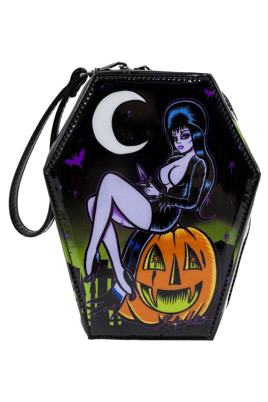 Elvira Pumpkin Queen Coffin Wristlet Purse