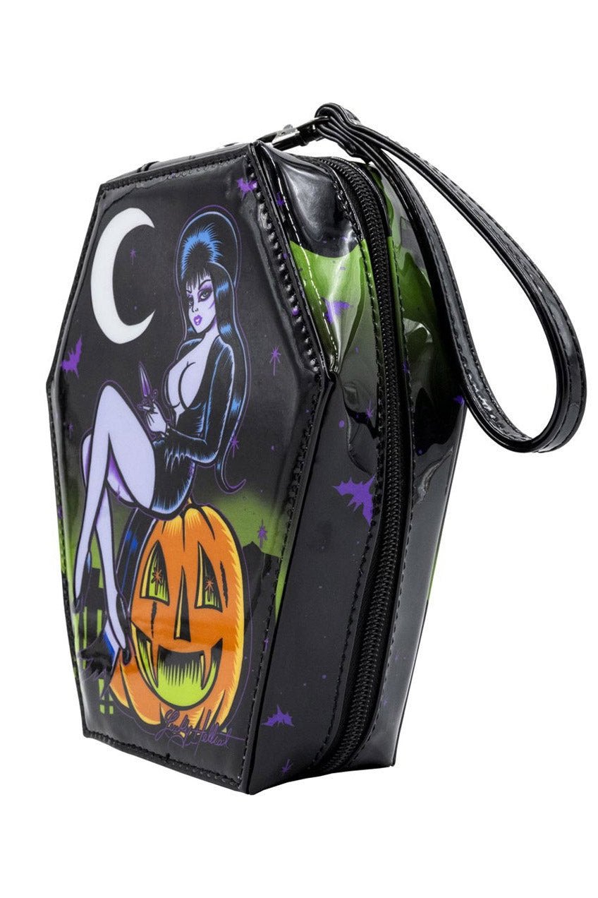 Elvira Pumpkin Queen Coffin Wristlet Purse