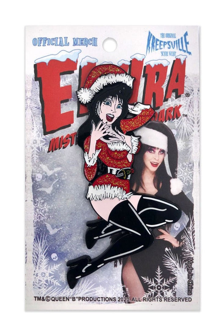 Elvira Santa Suit XL Enamel Pin - pins & patches - VampireFreaks - Kreepsville