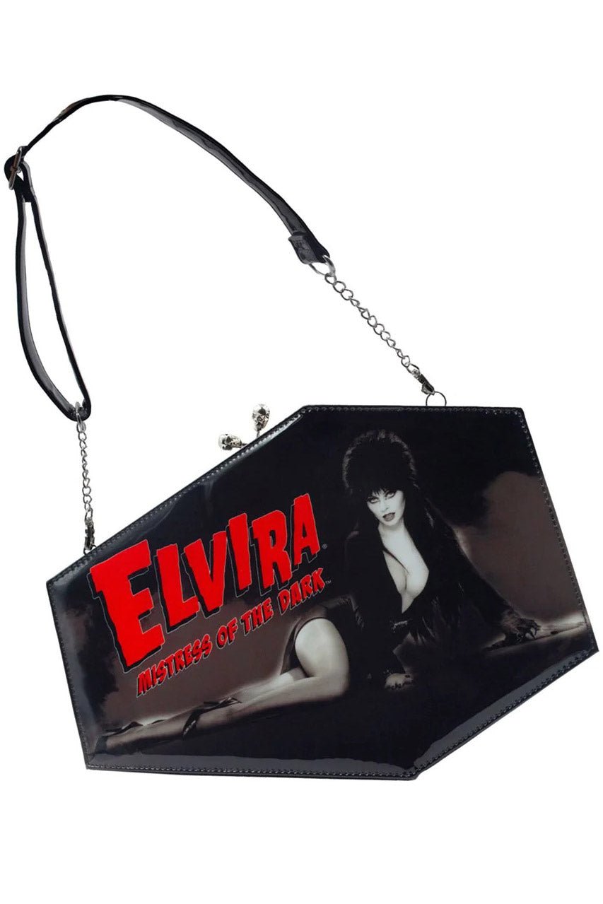 Elvira Skull Kiss Lock Deluxe Coffin Handbag - bags & wallets - VampireFreaks - Kreepsville