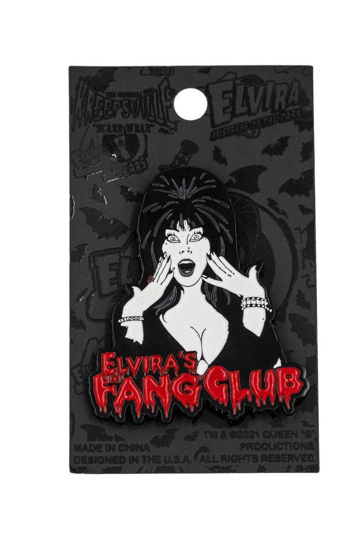 Elvira's Fang Club Enamel Pin - pins & patches - VampireFreaks - Kreepsville