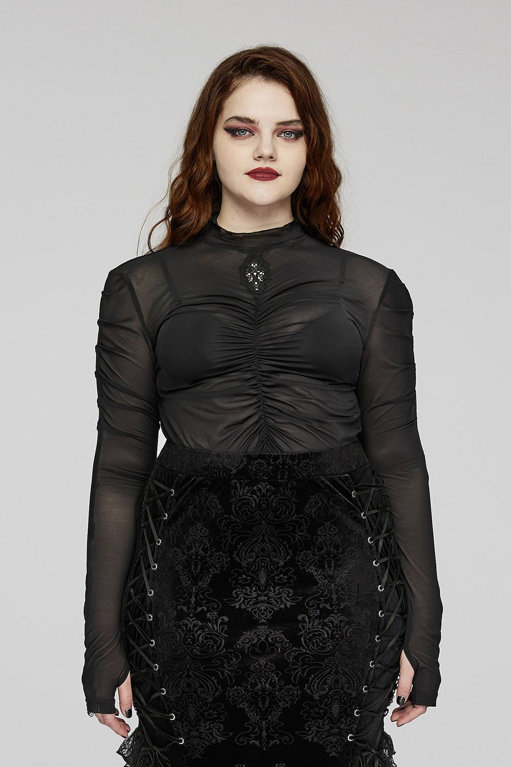 Embalmed Fauna Gothic Turtleneck Top [Plus Size]