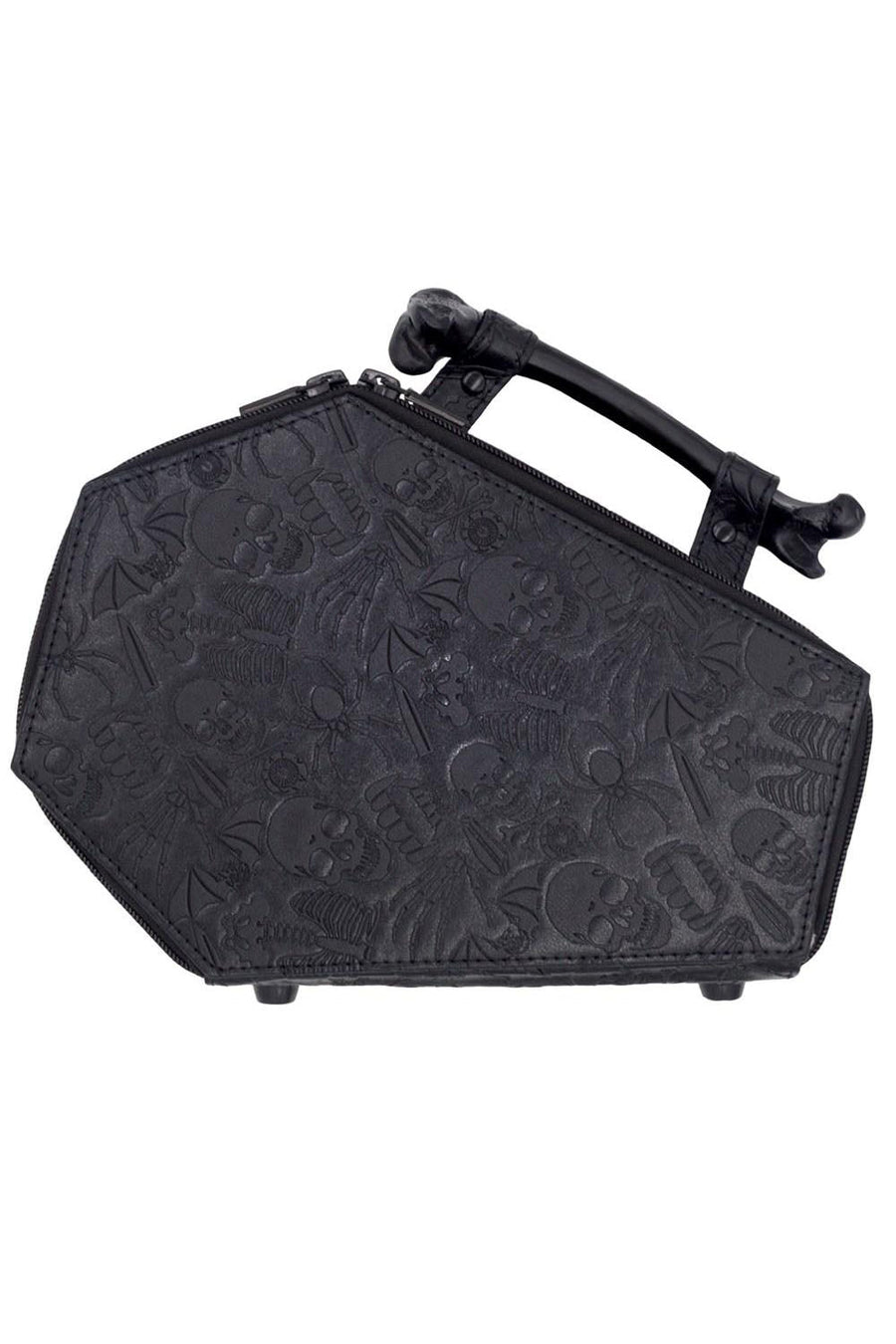 Embossed Skull Coffin Purse Bag