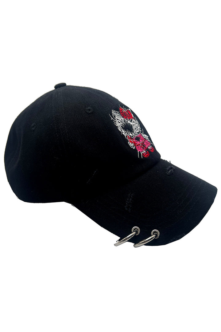 embroidered pastel goth baseball cap 