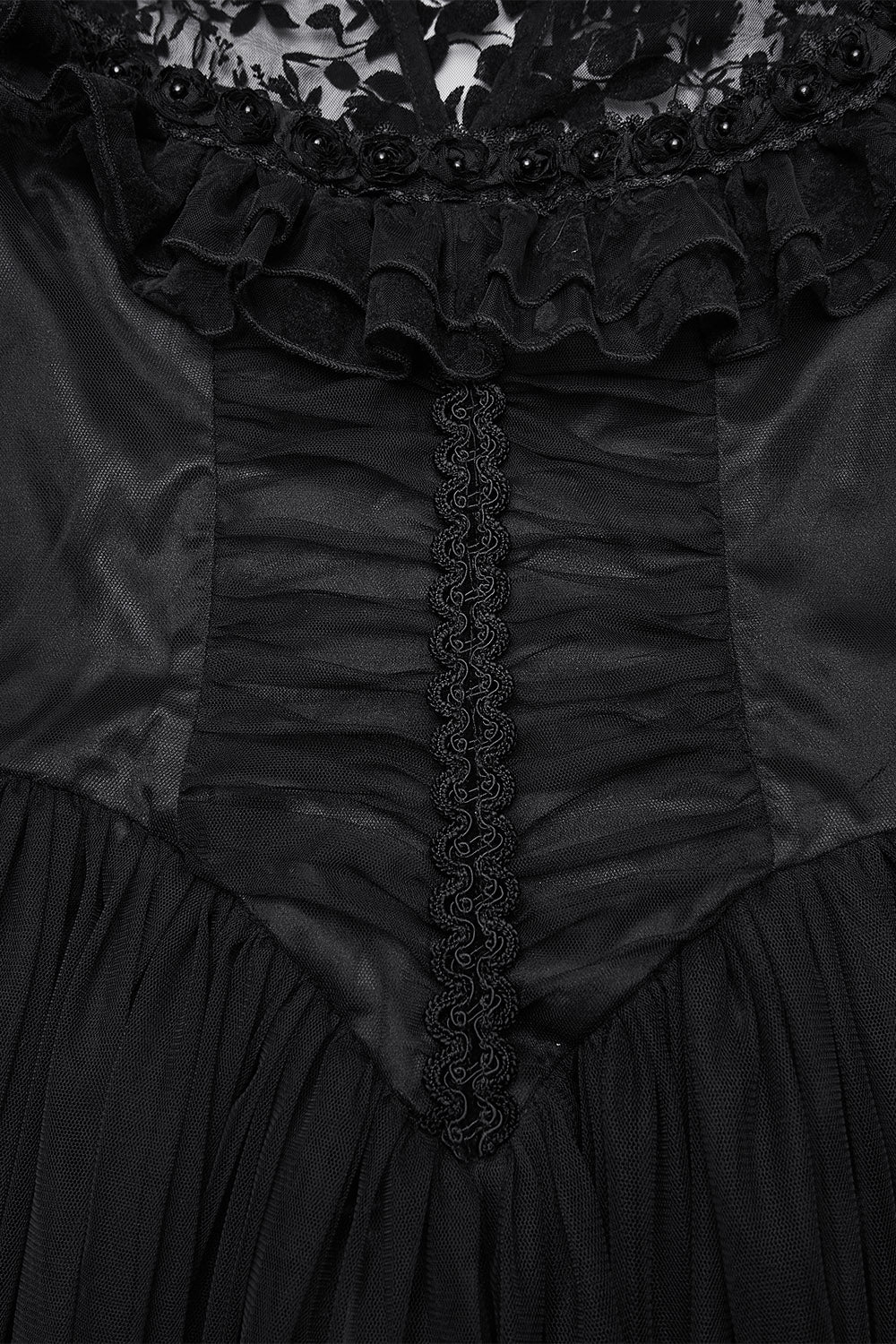ruffled beaded dark princesscore dress