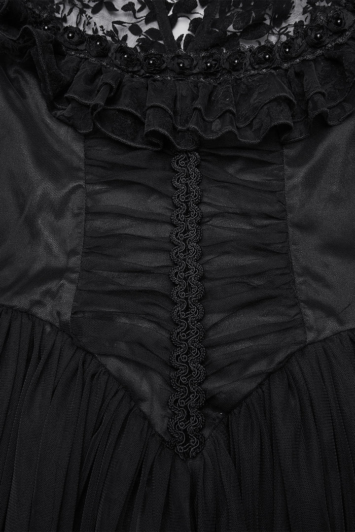 ruffled beaded dark princesscore dress