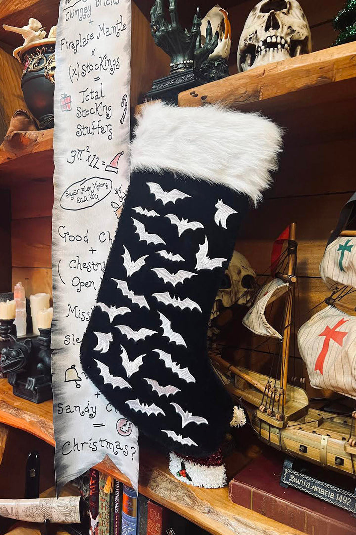 black and white xmas stocking