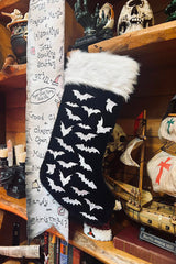 black and white xmas stocking