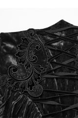 lace-up floral applique skirt