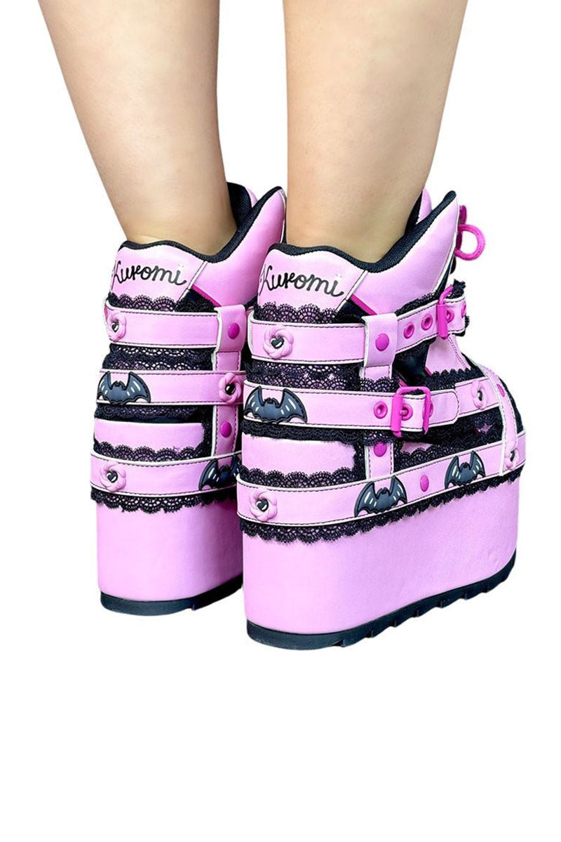 womens pastel goth kuromi ankle boots