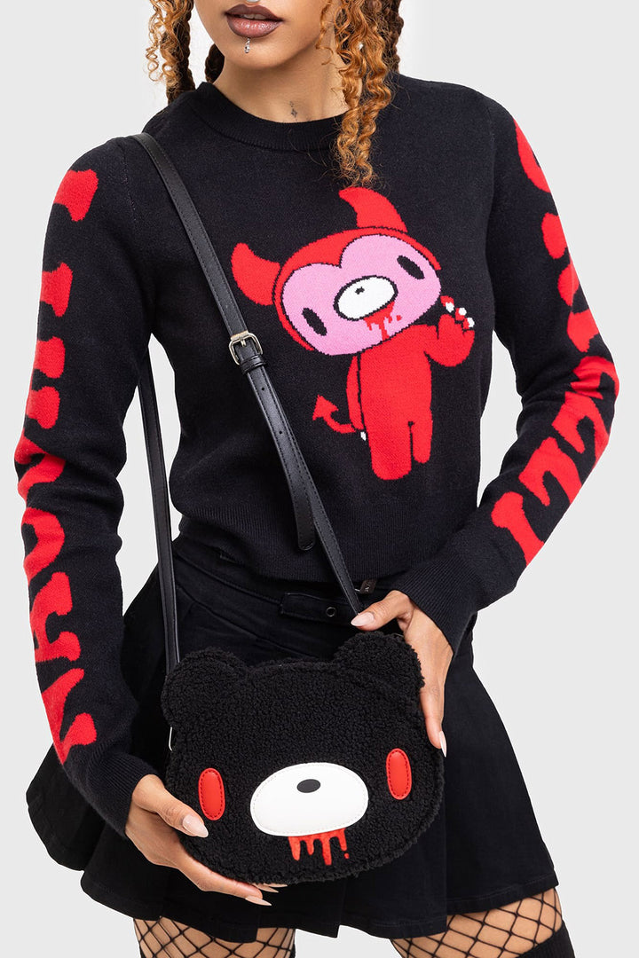 black emo gloomy bear shoulder bag