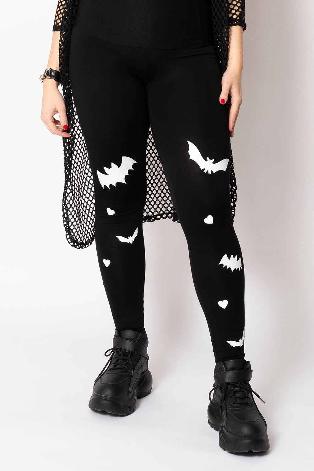 high waisted bat pattern pants