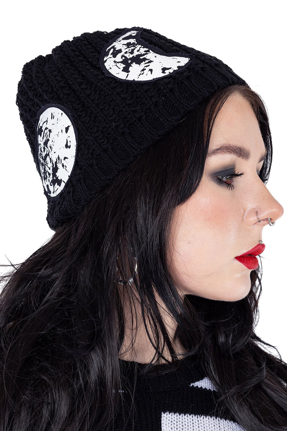 occult moon beanie hat