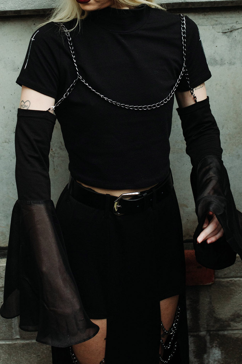 gothic bell sleeve harness