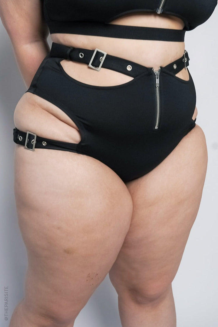 high waisted goth bikini bottoms 