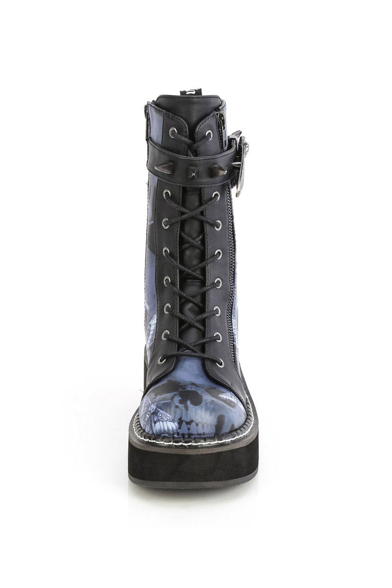 demonia womens vegan leather mid-calf boots