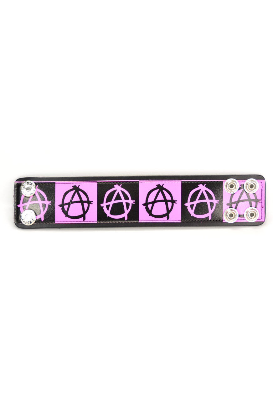 punk anarchy symbols bracelet 