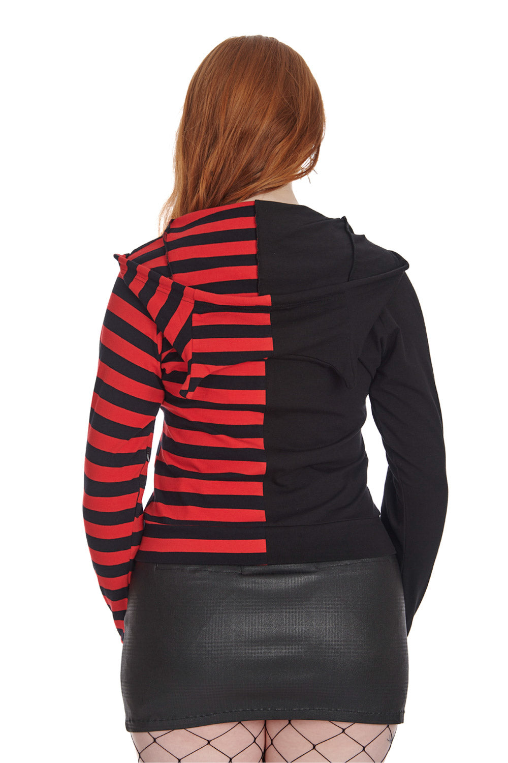 black and red striped emo hoodie
