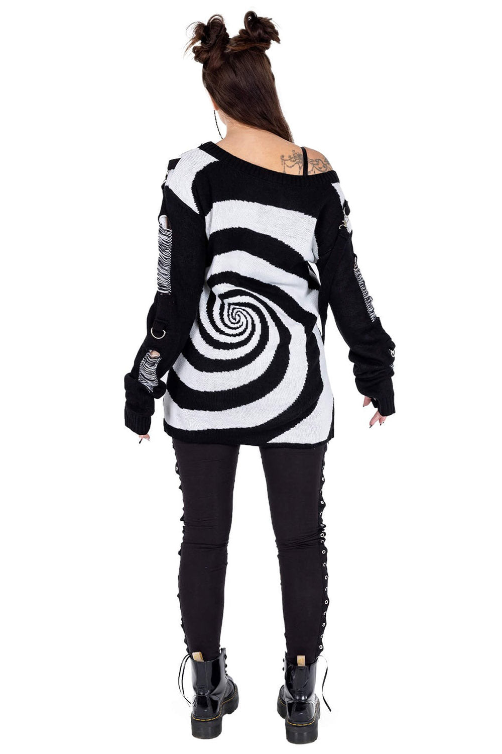 Unisex Spiral Jumper Sweater [Black/White] – VampireFreaks