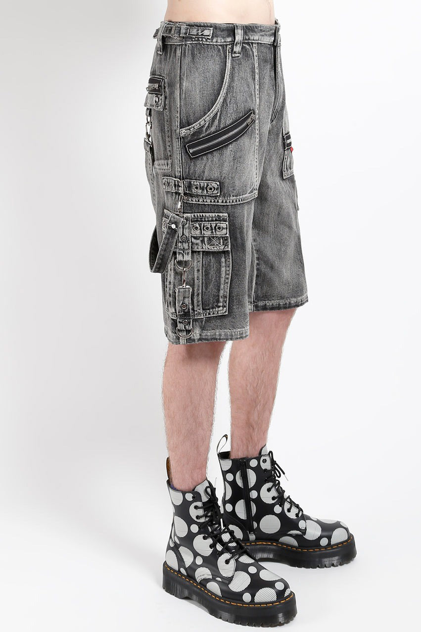 Tripp NYC Punk Clash Shorts [Black Denim/Fog Wash] – VampireFreaks