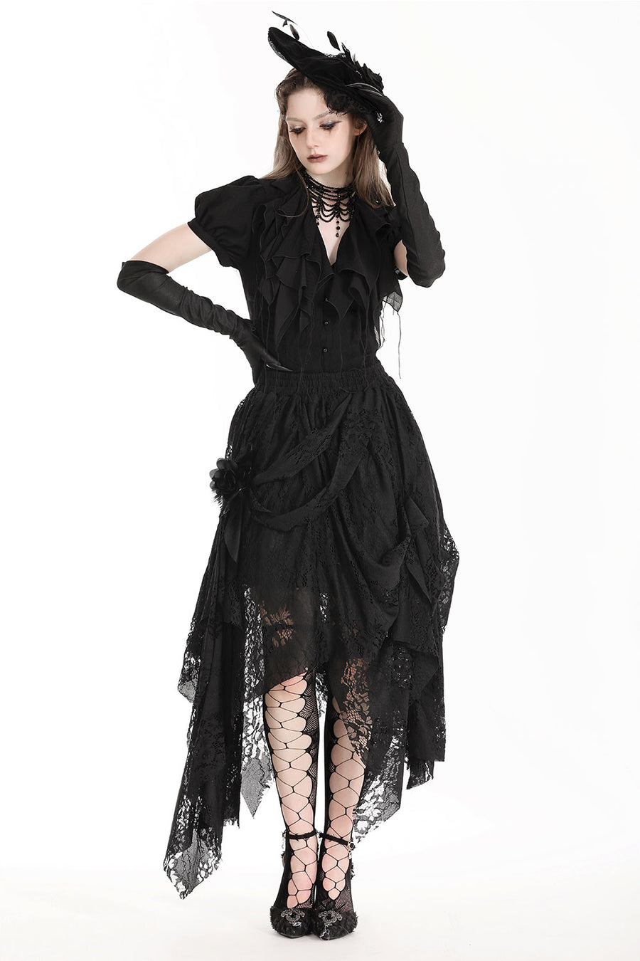 womens tattered goth grunge skirt