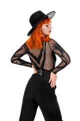 gothic black fedora hat