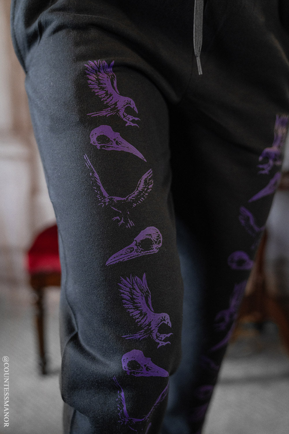 gothic viking norse raven jogger sweatpants