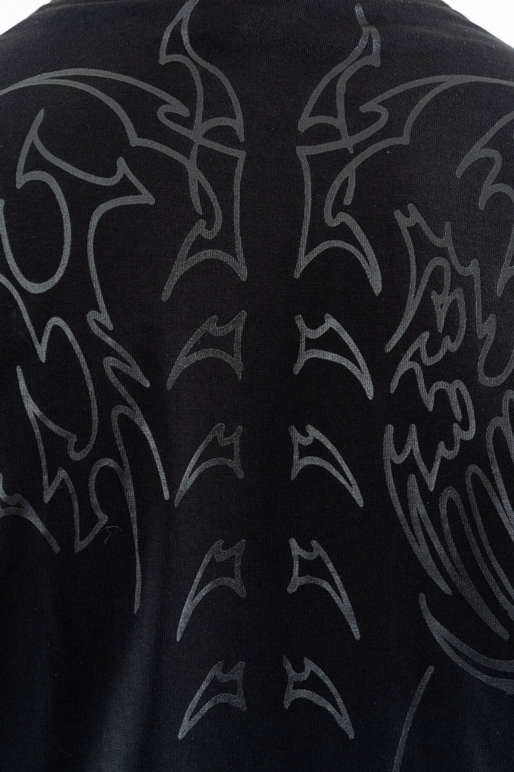 mens printed skeleton spine top