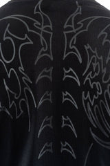 mens printed skeleton spine top